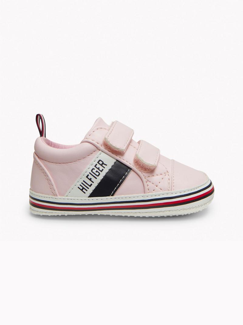 Lány Tommy Hilfiger Babies' Signature Stripe Tornacipő Rózsaszín | HU 1988ZUT